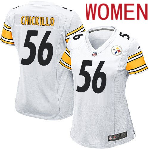 Women Pittsburgh Steelers #56 Anthony Chickillo Nike White Game NFL Jersey